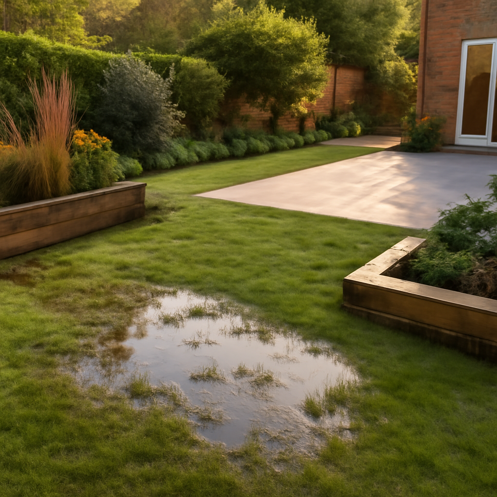 Garden Drainage Warning Signs Before a Patio is Installed in Loughborough & East Midlands