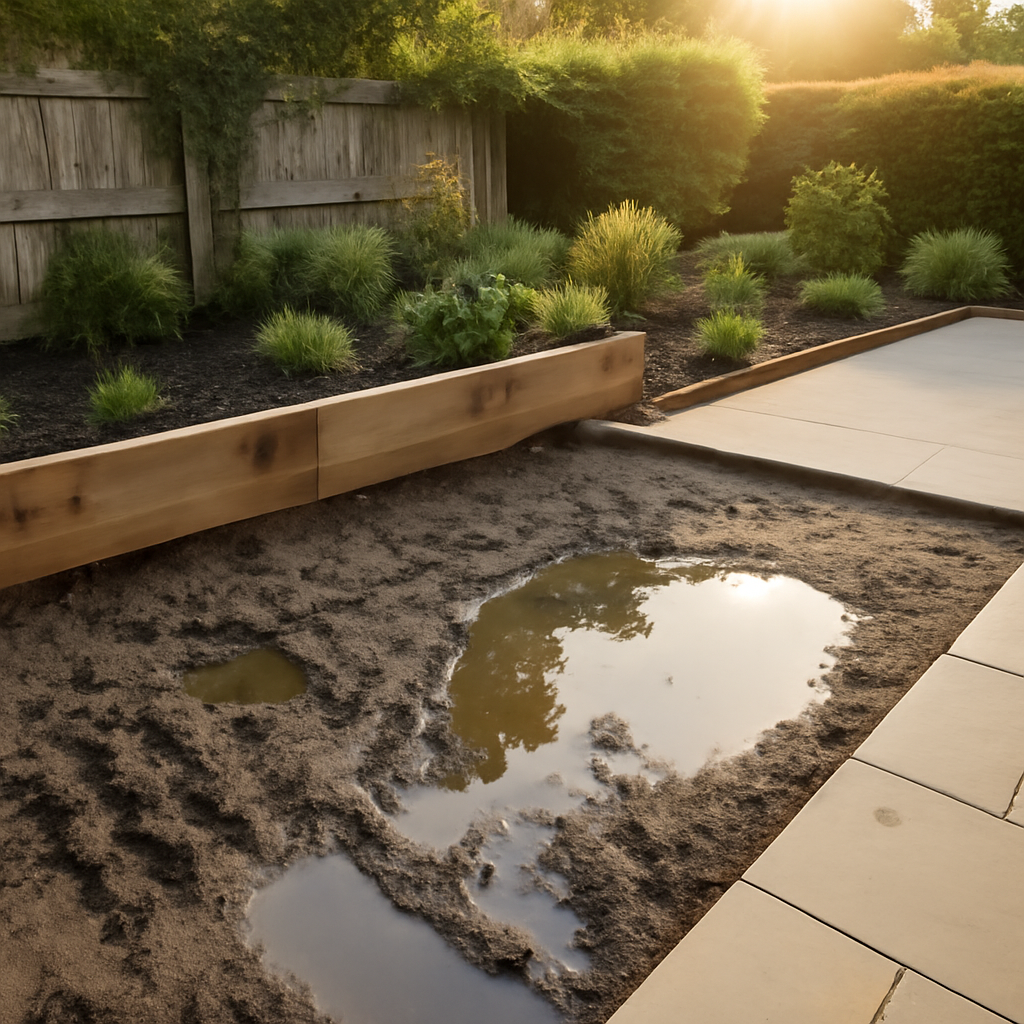 Garden Drainage Warning Signs Before a Patio is Installed in Loughborough and East Midlands