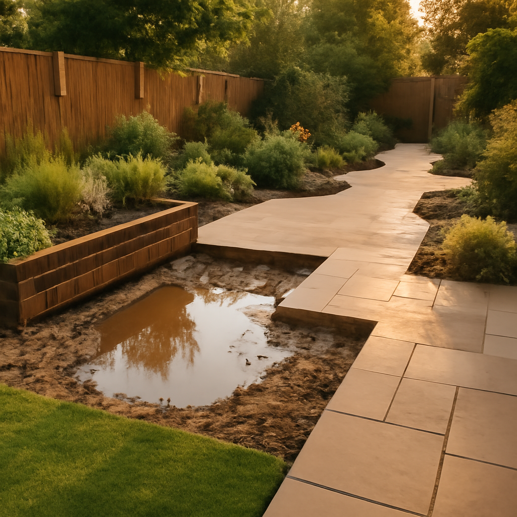 Garden Drainage Warning Signs Before a Patio is Installed in Loughborough & East Midlands