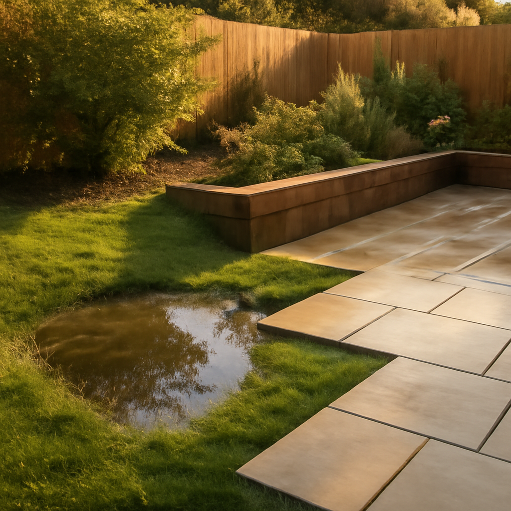 Garden Drainage Warning Signs Before a Patio is Installed in Loughborough and East Midlands