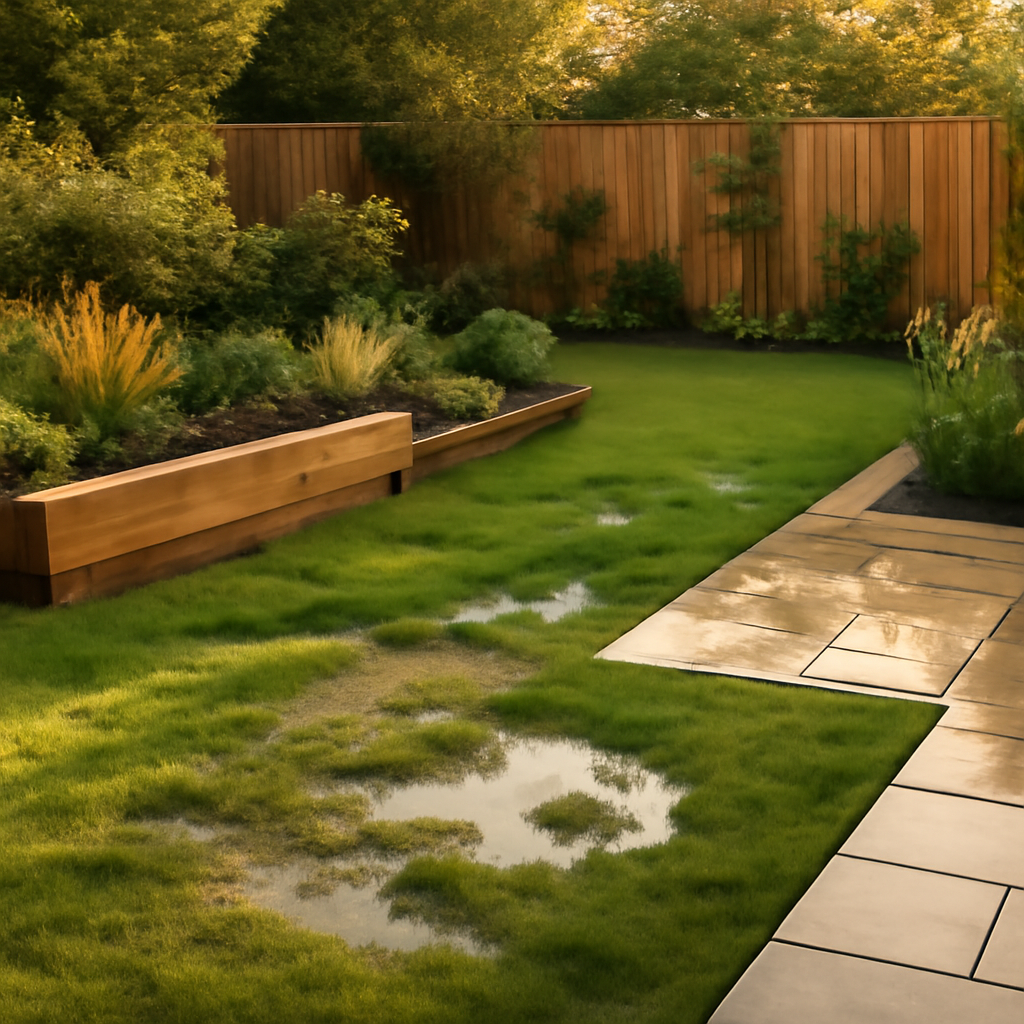 Garden Drainage Warning Signs Before a Patio is Installed in Loughborough and the East Midlands