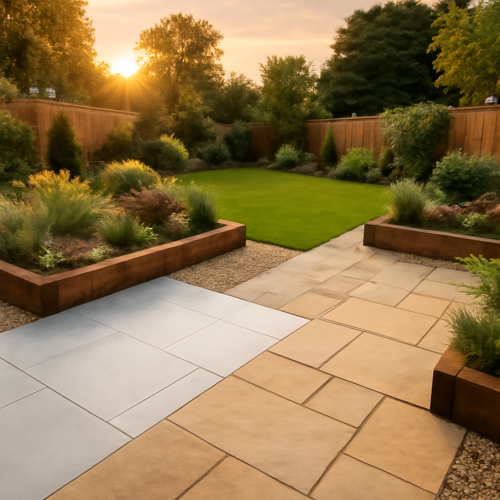 Porcelain Paving vs Indian Sandstone for East Midlands Gardens