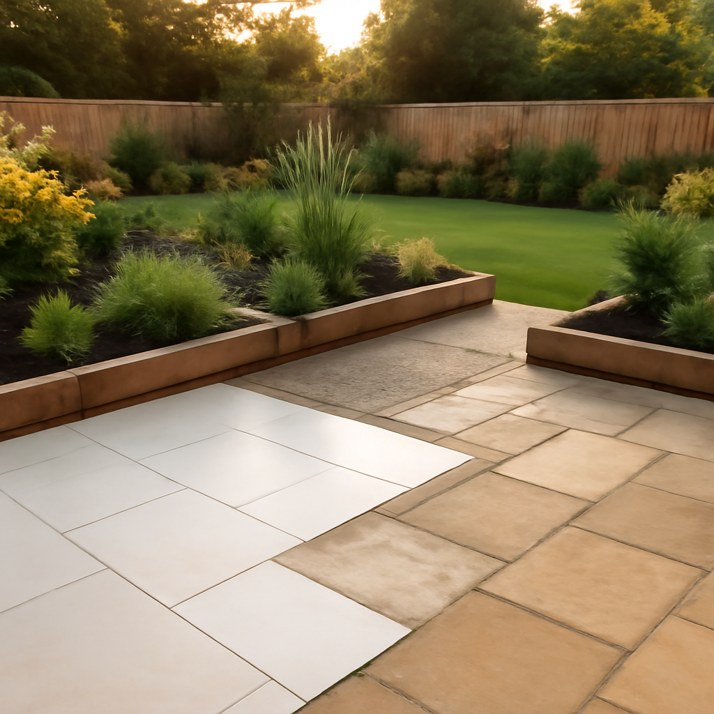 Porcelain Paving vs Indian Sandstone for East Midlands Gardens: A Practical Comparison