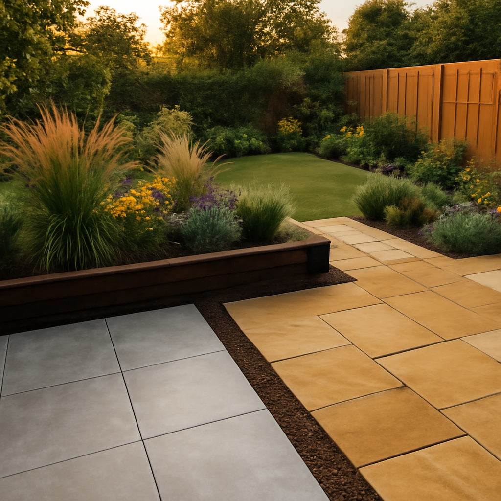 Porcelain Paving vs Indian Sandstone for East Midlands Gardens: A Practical Comparison